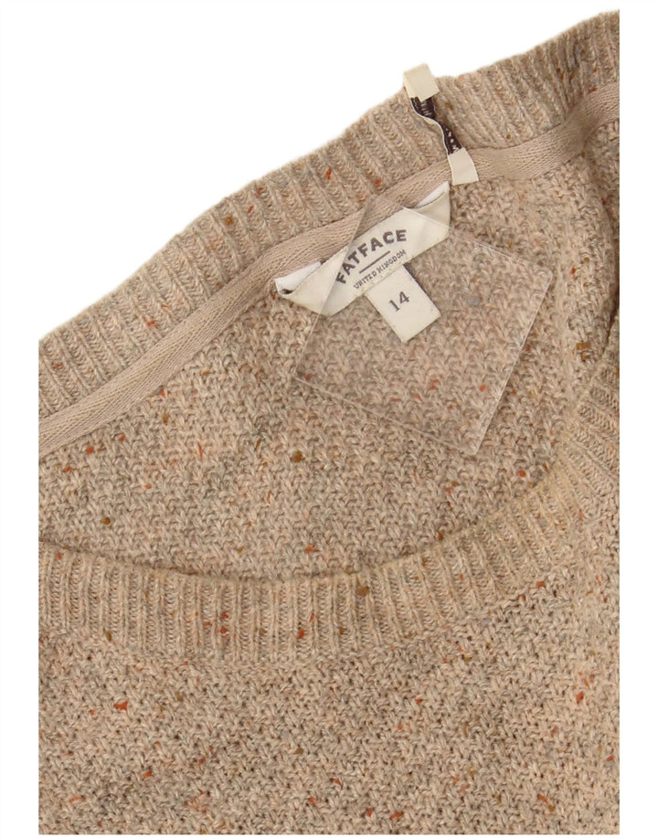 Женский джемпер с вырезом «лодочка» FAT FACE, Великобритания, 14, большой, бежевый