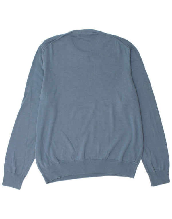 Marks & Spencer Mens Crew Neck Jumper Sweater XL Blue Cotton