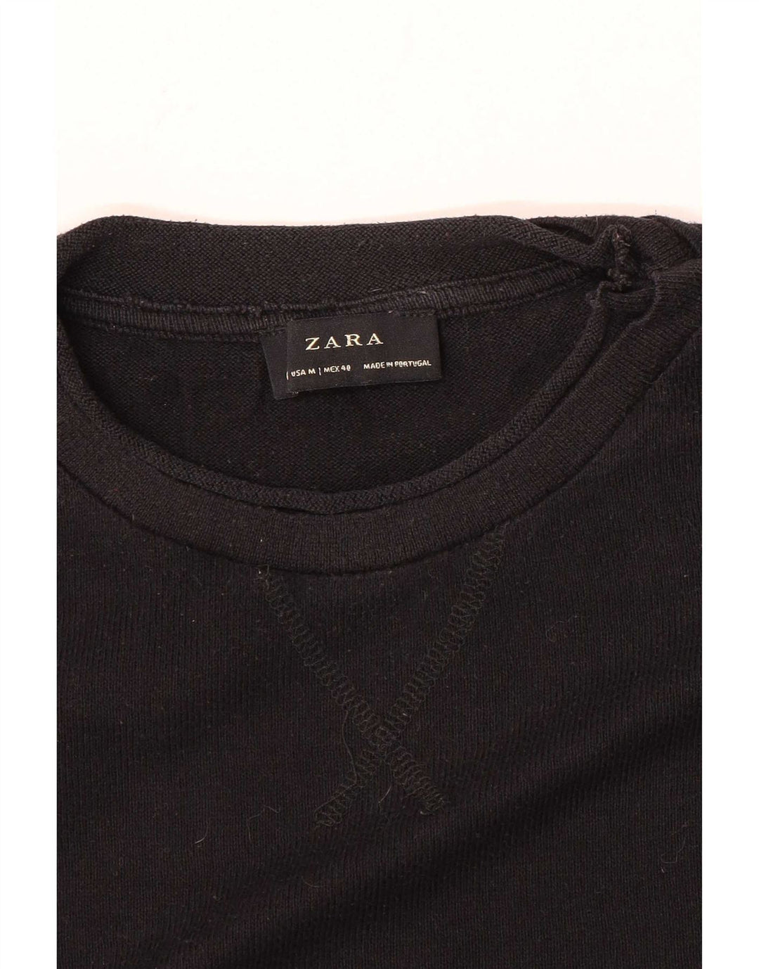 Мужской джемпер с круглым вырезом Zara, средний черный