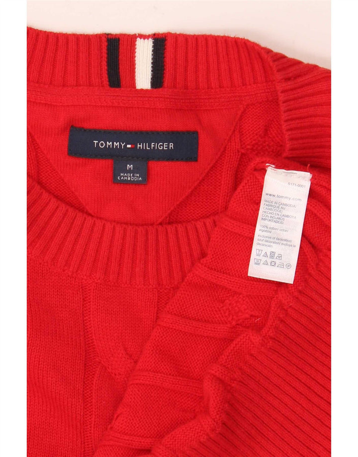 Мужской джемпер с круглым вырезом Tommy Hilfiger, средний красный хлопковый свитер