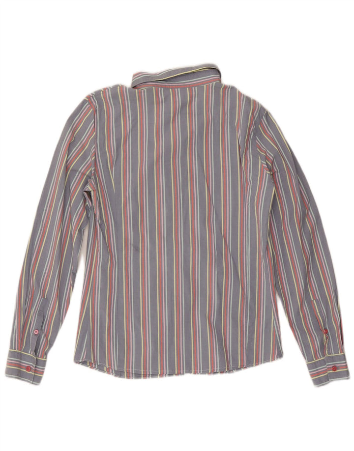 Женская рубашка Lacoste, размер 48 XL, серая в тонкую полоску