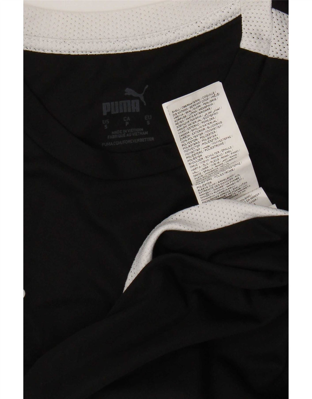 Мужская футболка Puma, маленький черный полиэстер с цветными блоками