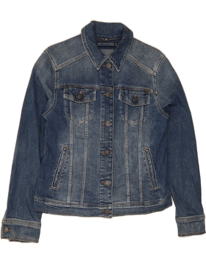 EDDIE BAUER Womens Denim Jacket UK 14 Medium Blue Cotton Vintage Eddie Bauer and Second-Hand Eddie Bauer from Messina Hembry 