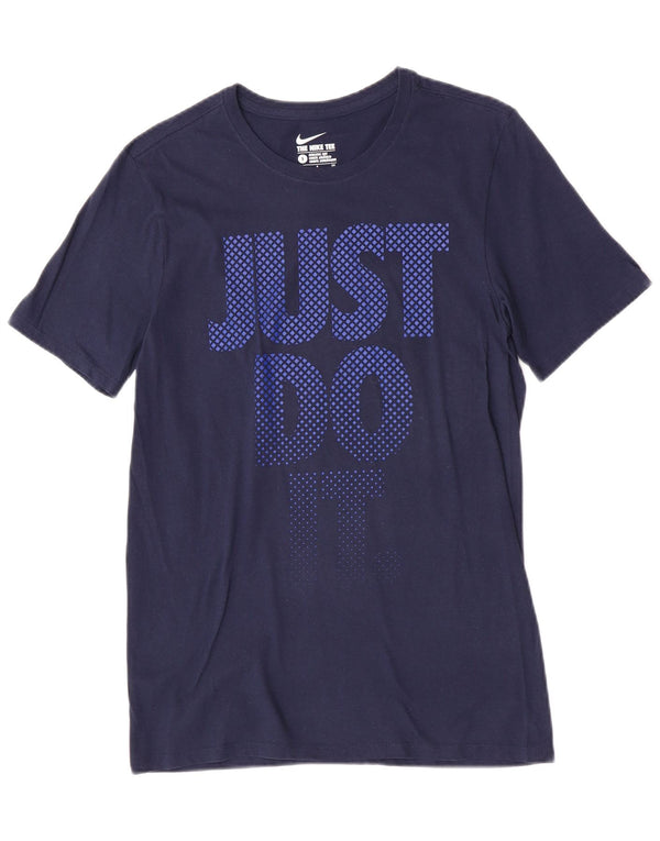 Мужская футболка Nike Athletic Fit с графическим рисунком, маленький темно-синий хлопковый спортивный топ