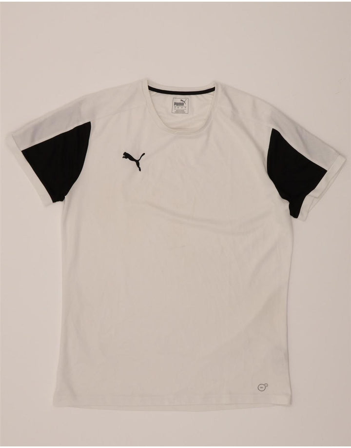 Мужская футболка Puma, большой белый полиэстер с цветными блоками