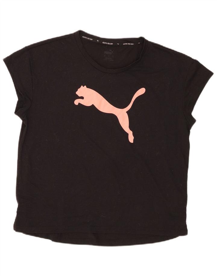 Женская футболка с рисунком Puma Top UK 14, средний черный полиэстер