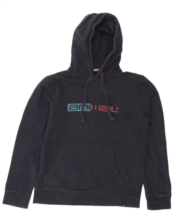 Мужской джемпер с капюшоном с рисунком животных, маленький темно-синий, хлопок