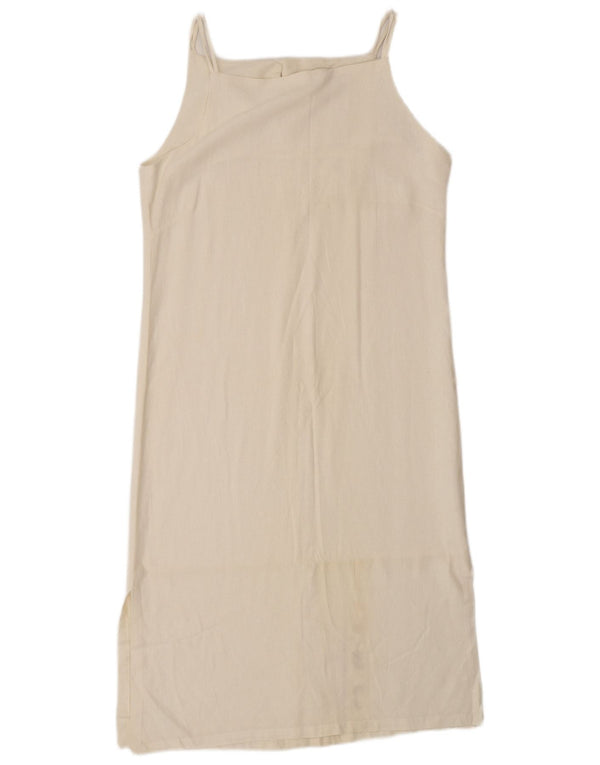 Винтажный женский сарафан UK 18 XL из белого хлопка