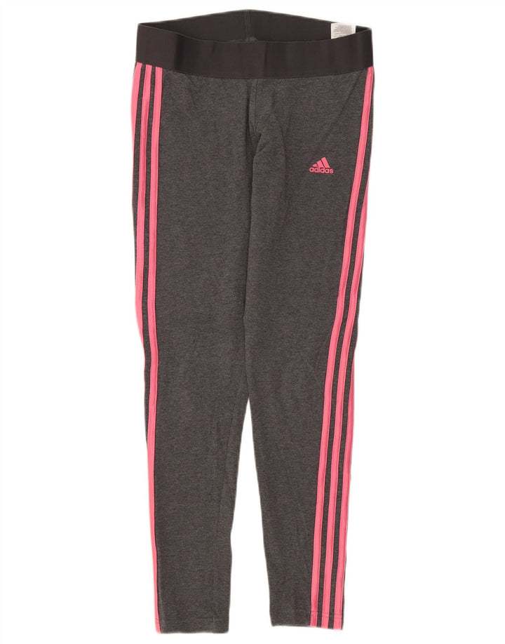 Женские леггинсы Adidas UK 12/14, хлопок среднего серого цвета