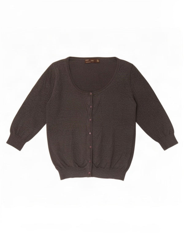 Женский кардиган с рукавом 3/4 Zara UK 14, большой серый хлопок
