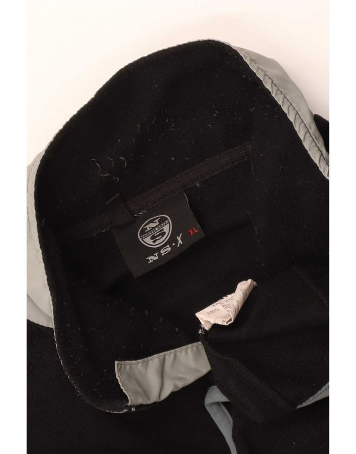 Мужской флисовый джемпер North Sails с воротником на молнии XL, черный, полиэстер с цветными блоками
