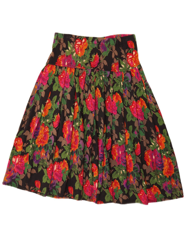 Винтажная женская плиссированная юбка W34, большая, разноцветная с цветочным принтом