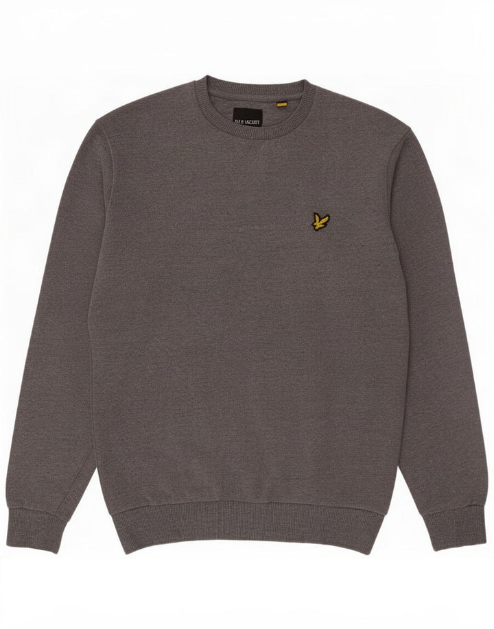 Мужской свитшот Lyle & Scott, хлопковый джемпер среднего серого цвета