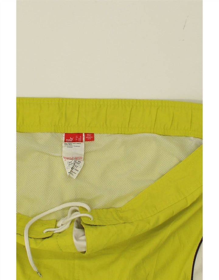 PUMA Mens Swimming Shorts XL  Yellow Colourblock Polyester Vintage Puma and Second-Hand Puma from Messina Hembry 