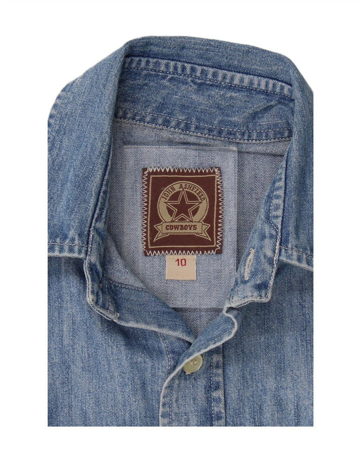 JOHN ASHFIELD Womens Sleeveless Denim Shirt UK 10 Small Blue Vintage John Ashfield and Second-Hand John Ashfield from Messina Hembry 