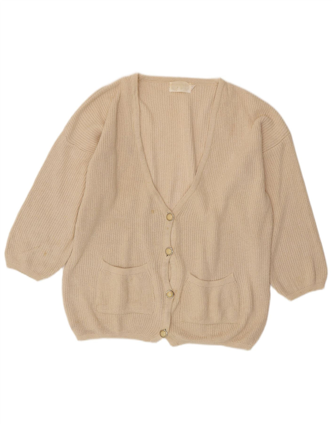 VINTAGE Womens Oversized Cardigan Sweater EU 46/48 XL Off White