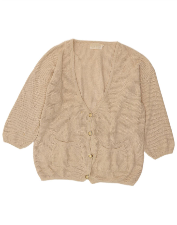 VINTAGE Womens Oversized Cardigan Sweater EU 46/48 XL Off White