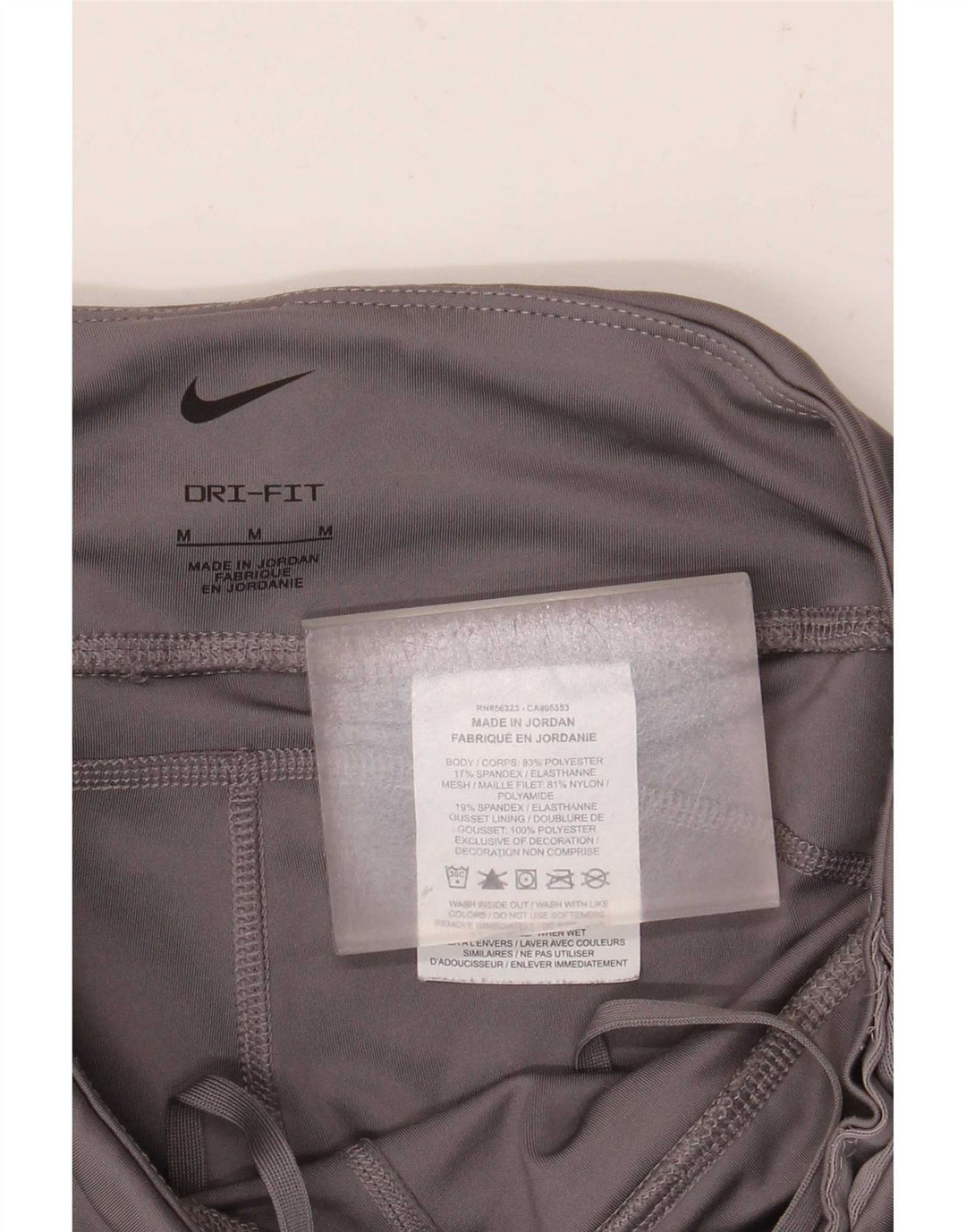 Женские укороченные леггинсы Nike Dri Fit UK 12, полиэстер среднего серого цвета