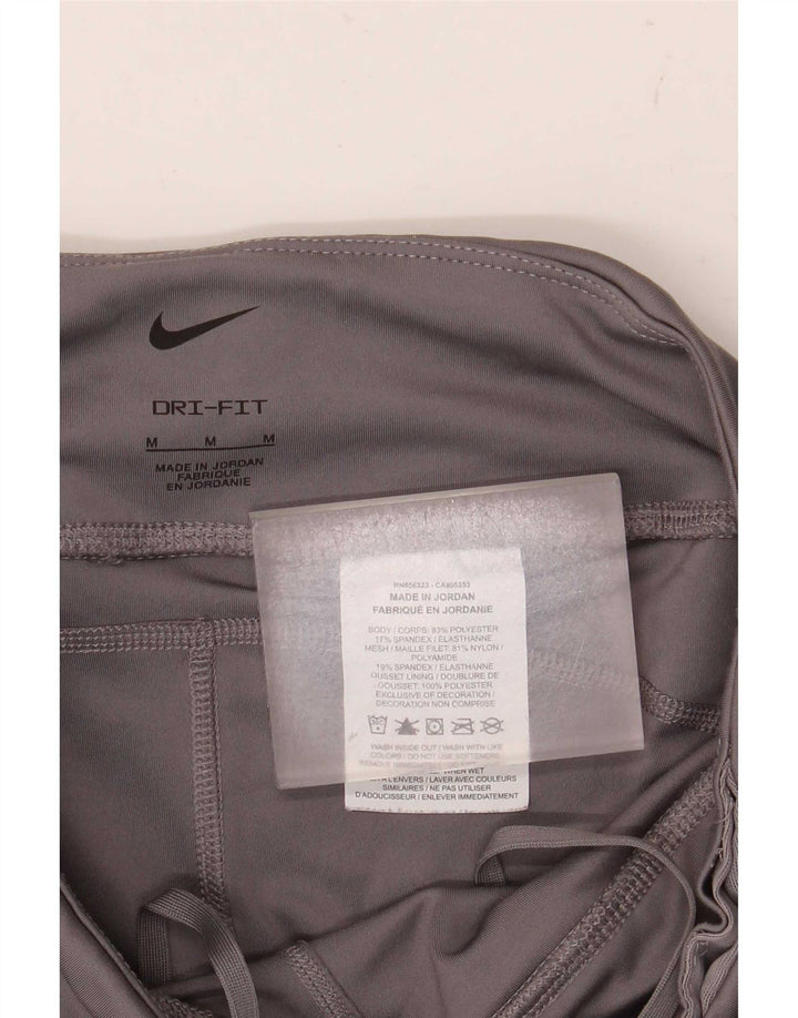 Женские укороченные леггинсы Nike Dri Fit UK 12, полиэстер среднего серого цвета