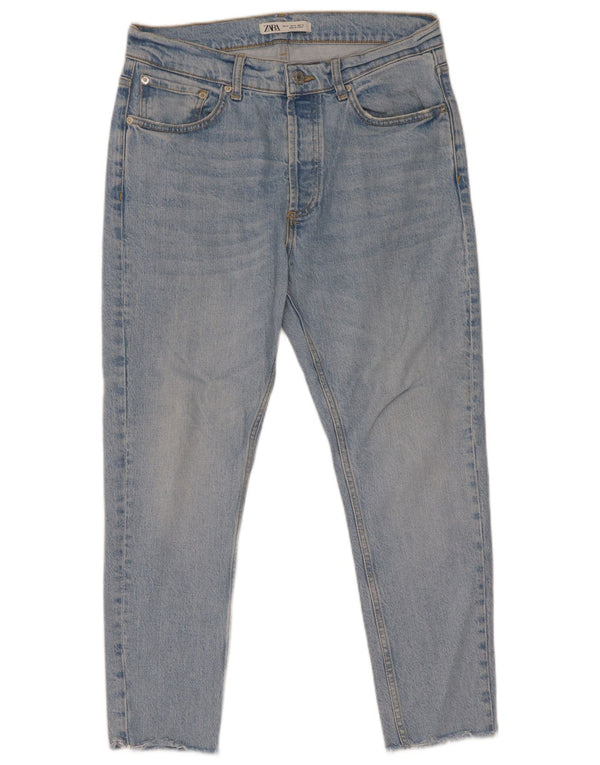 Мужские укороченные джинсы скинни Zara EU 42, большие W32 L25, синие, хлопок