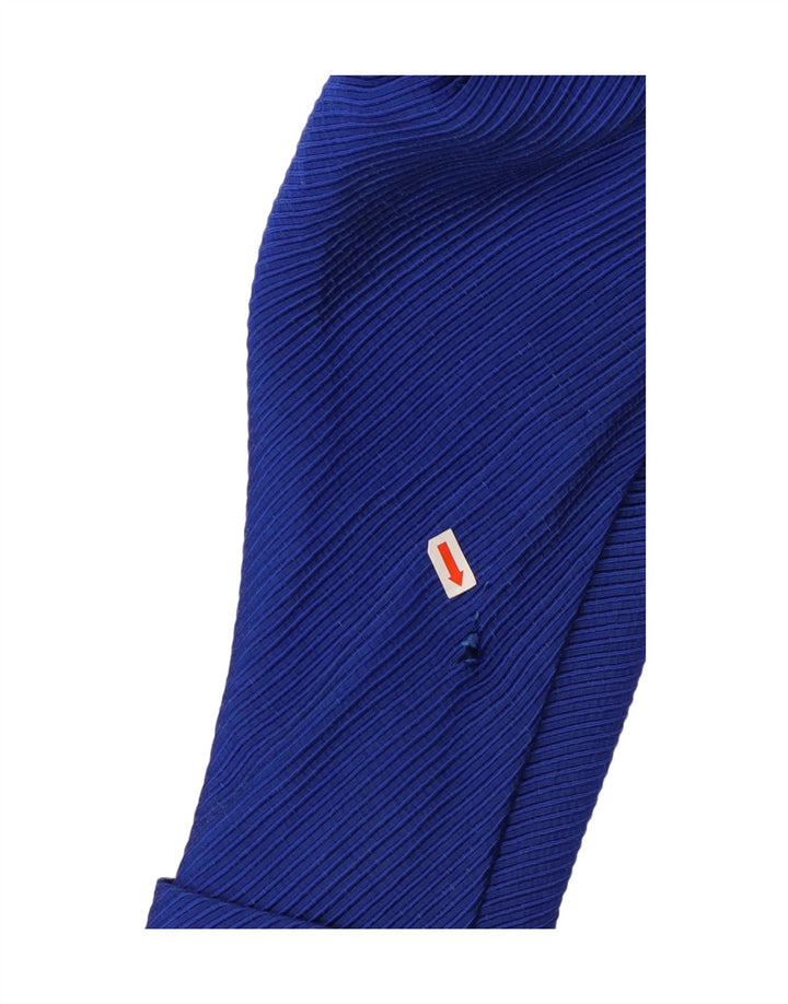 ВИНТАЖНЫЙ женский пиджак UK 12, хлопковый средний синий в тонкую полоску