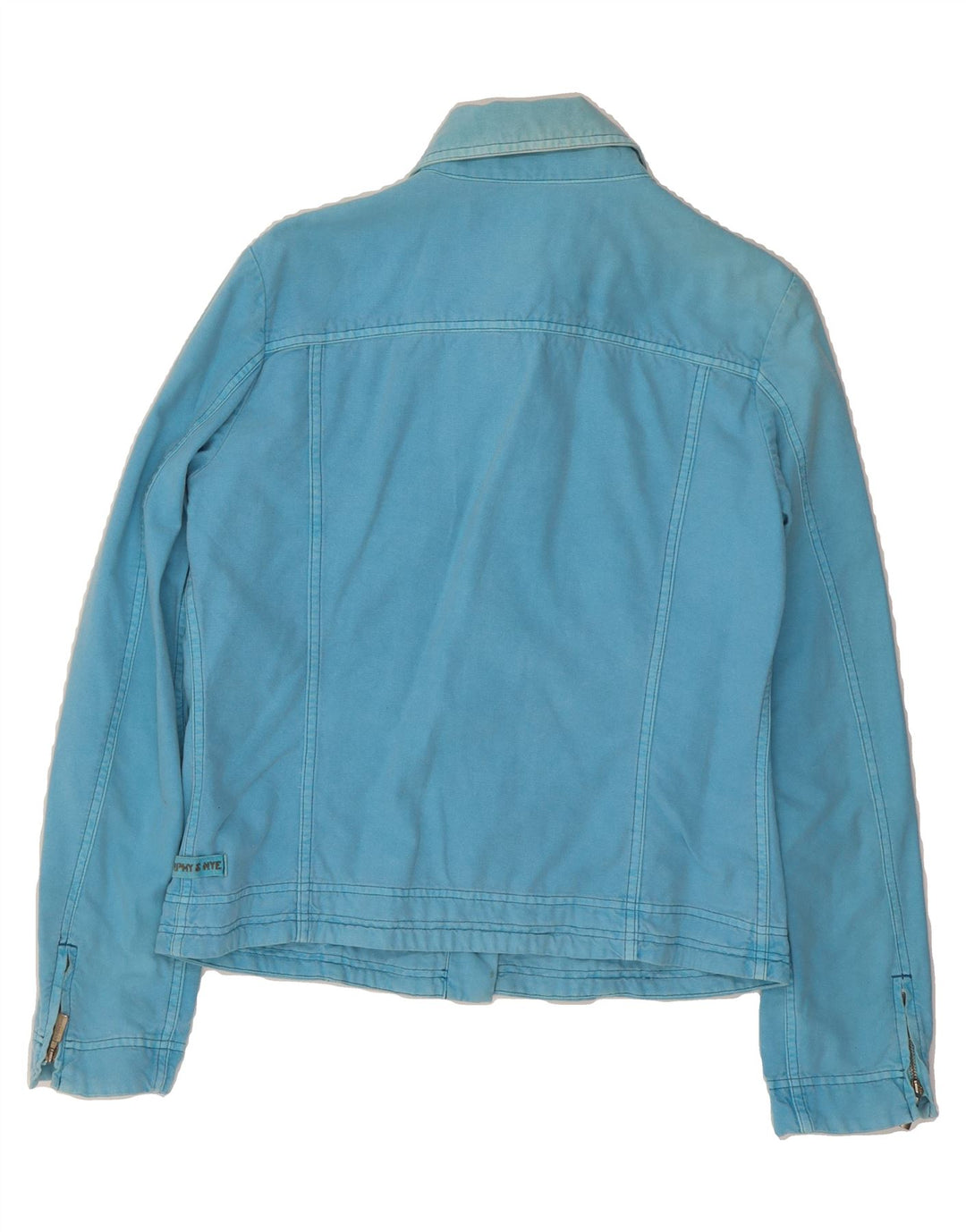 MURPHY & NYE Womens Bomber Jacket UK 14 Medium Blue Cotton Vintage Murphy & Nye and Second-Hand Murphy & Nye from Messina Hembry 