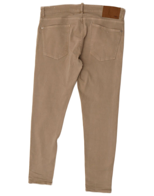 Мужские джинсы скинни Zara с низкой талией EU 46 XL W36 L28 Бежевый хлопок