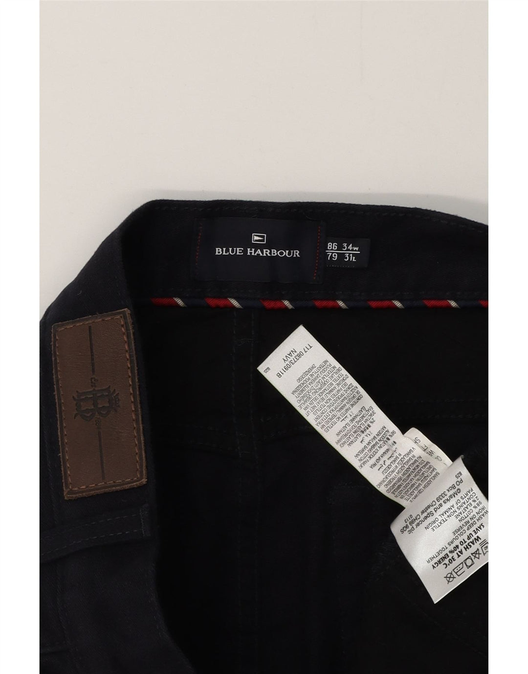 BLUE HARBOR Мужские прямые повседневные брюки W34 L29 Темно-синие хлопковые