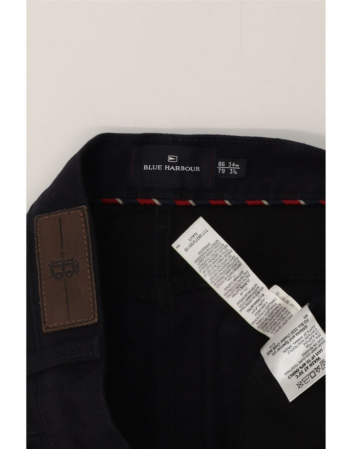BLUE HARBOR Мужские прямые повседневные брюки W34 L29 Темно-синие хлопковые