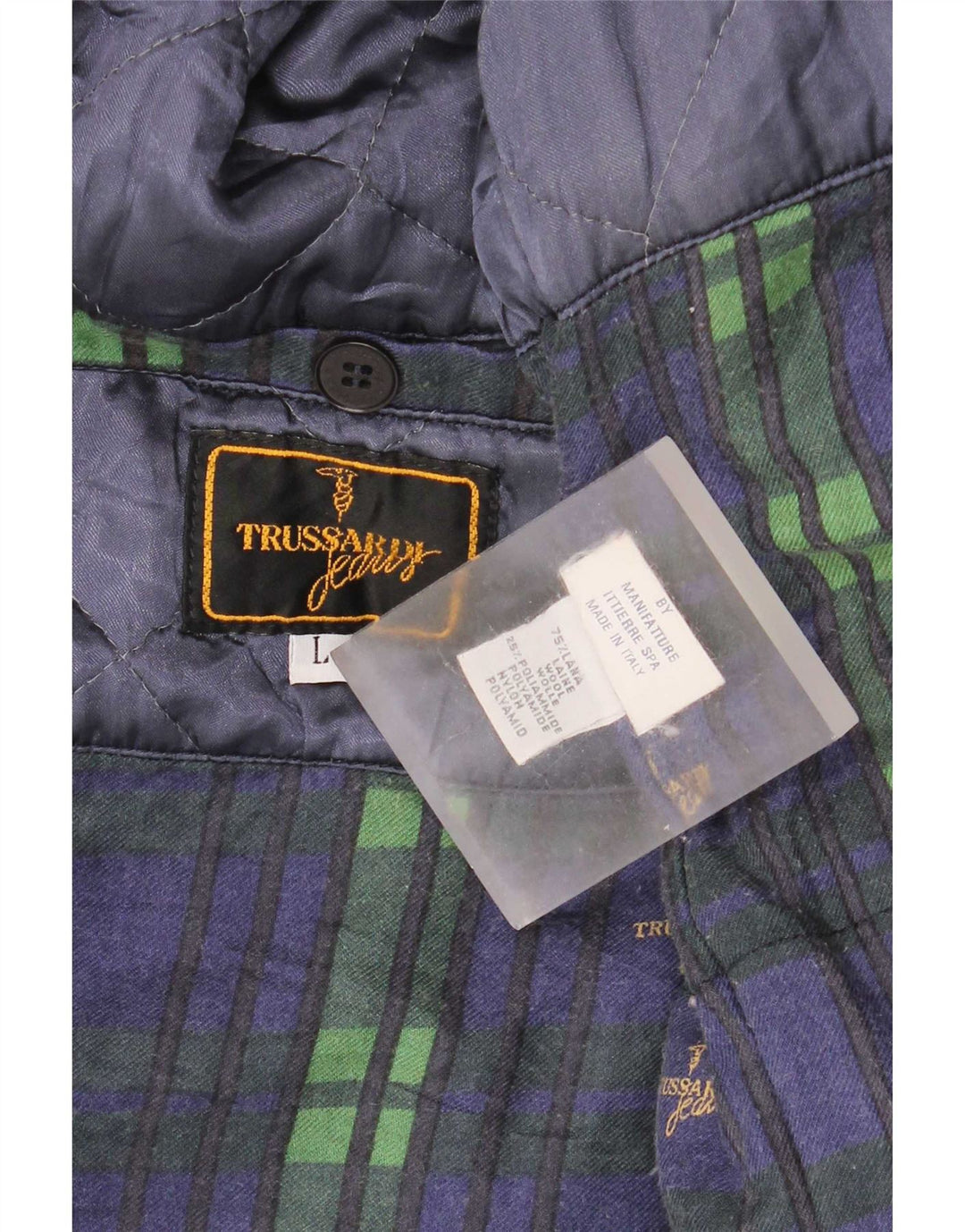 Мужские пальто Trussardi Jeans UK 40, большие, темно-синие, шерстяные, классические