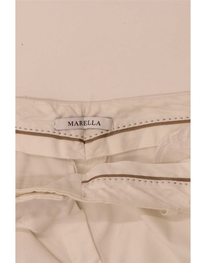 Женские прямые укороченные брюки Marella W28 L26 белые