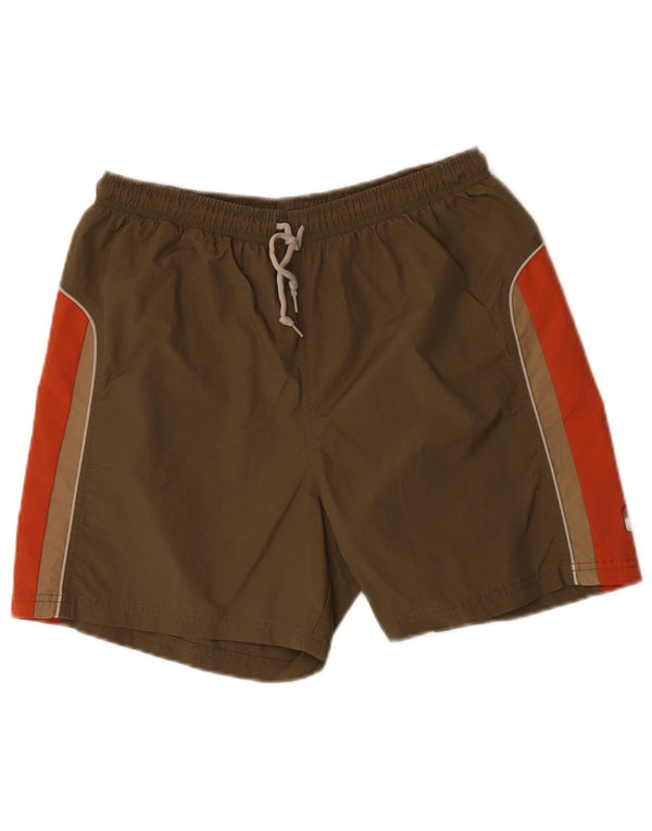 Lotto Mens Swimming Shorts UK 40/42 Large Khaki Colourblock Nylon