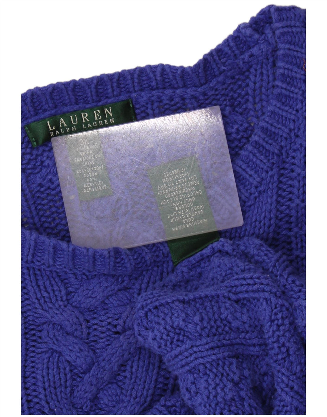 Женский джемпер с вырезом «лодочка» RALPH LAUREN, Великобритания 22, размер 3XL, синий хлопок