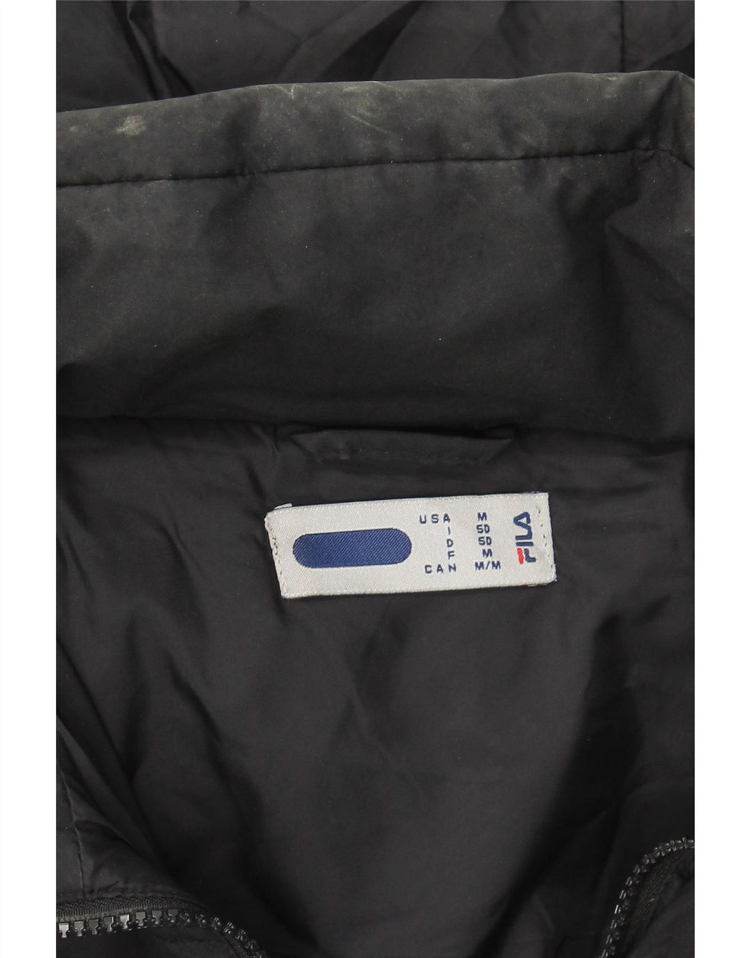 FILA Mens Hooded Padded Jacket UK 38 Medium Black Polyester Vintage Fila and Second-Hand Fila from Messina Hembry 