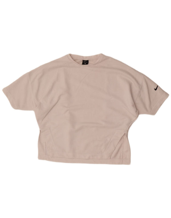 Женская футболка оверсайз Nike Dri Fit UK 14, средний размер, белый хлопок