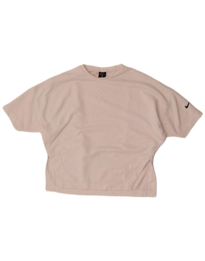 Женская футболка оверсайз Nike Dri Fit UK 14, средний размер, белый хлопок