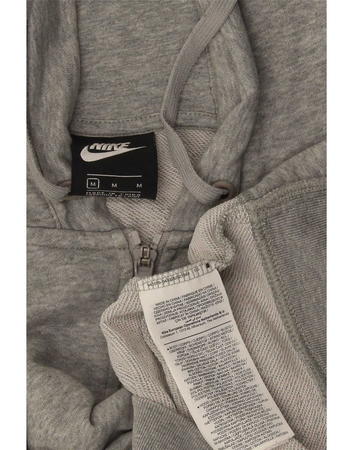Мужской свитер с капюшоном на молнии Nike среднего серого цвета, хлопок с крапинками