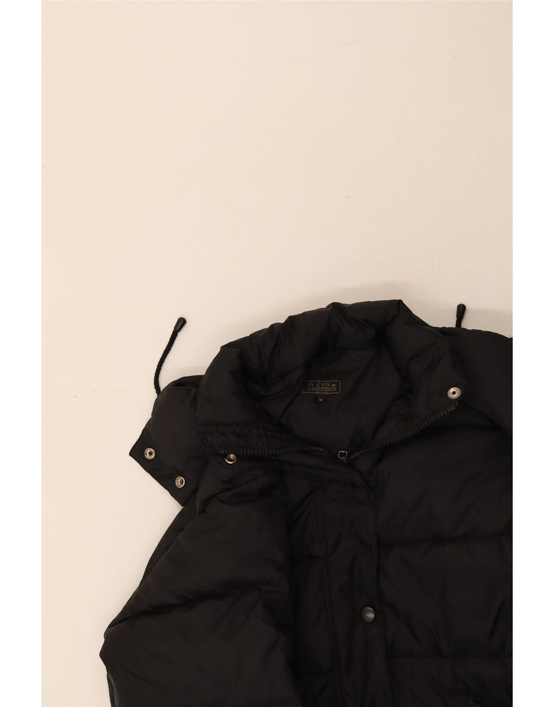 RIFLE Womens Hooded Padded Coat UK 10 Small Black Nylon Vintage Rifle and Second-Hand Rifle from Messina Hembry 