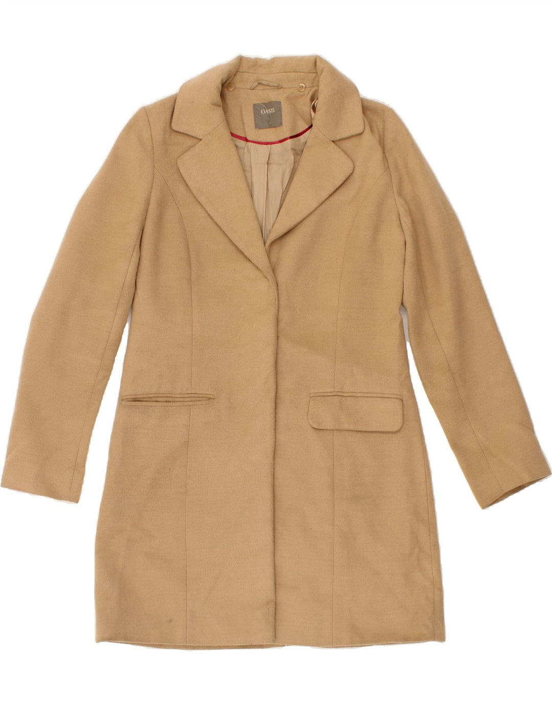 OASIS Womens Overcoat UK 10 Small Beige Polyester Vintage Oasis and Second-Hand Oasis from Messina Hembry 