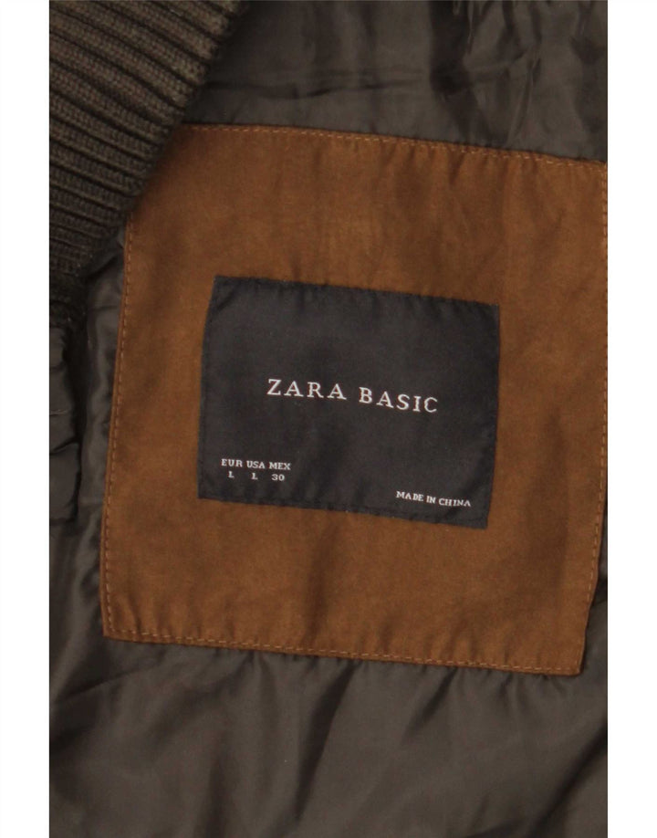 Женский стеганый жилет Zara UK 14, большой серый полиэстер