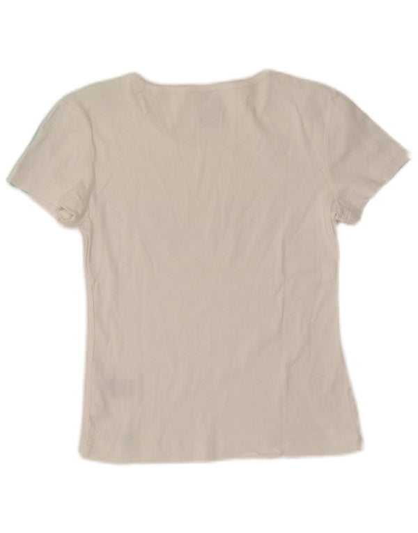 Женская укороченная футболка с рисунком ADIDAS Top UK 10, маленький белый хлопок