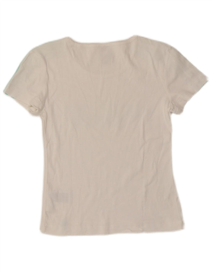 Женская укороченная футболка с рисунком ADIDAS Top UK 10, маленький белый хлопок