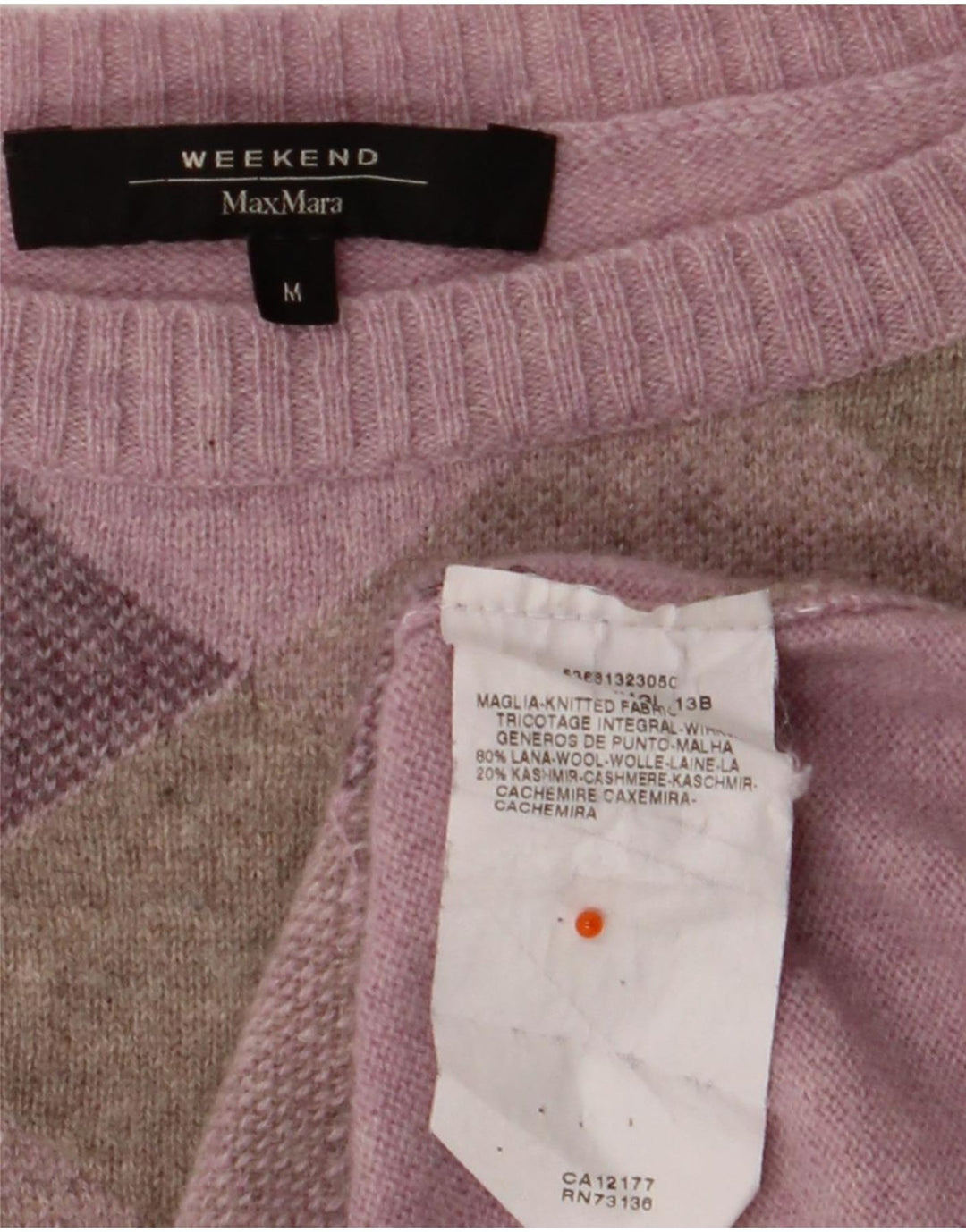 Женский джемпер с вырезом «лодочка» Max Mara, Великобритания, 12, средний фиолетовый в клетку