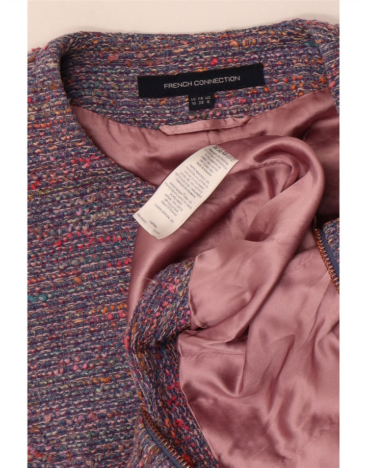 Женский укороченный пиджак French Connection, британский размер 10, маленький синий в крапинку