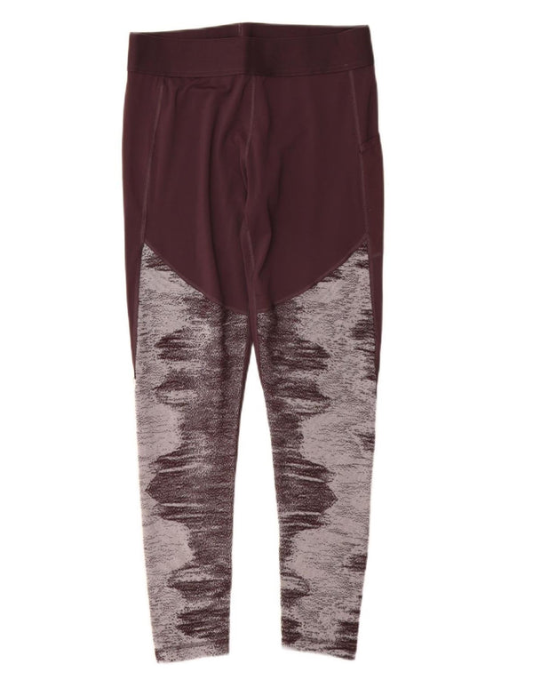 Женские леггинсы ADIDAS Aeroready UK 12/14, средний бордовый, цветной блок