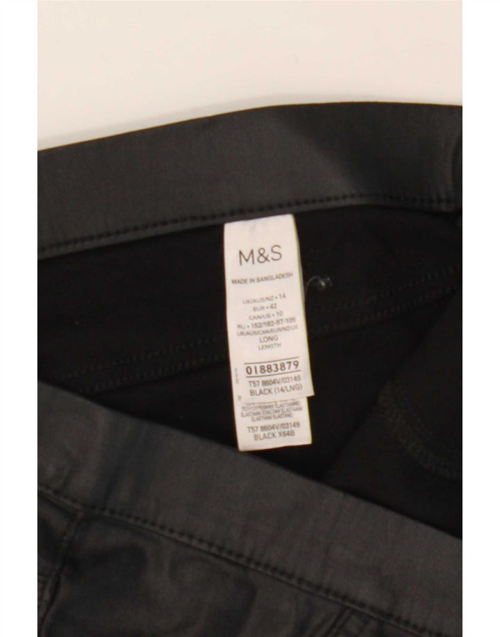 Женские леггинсы Marks & Spencer UK 14, большие, черные, вискоза