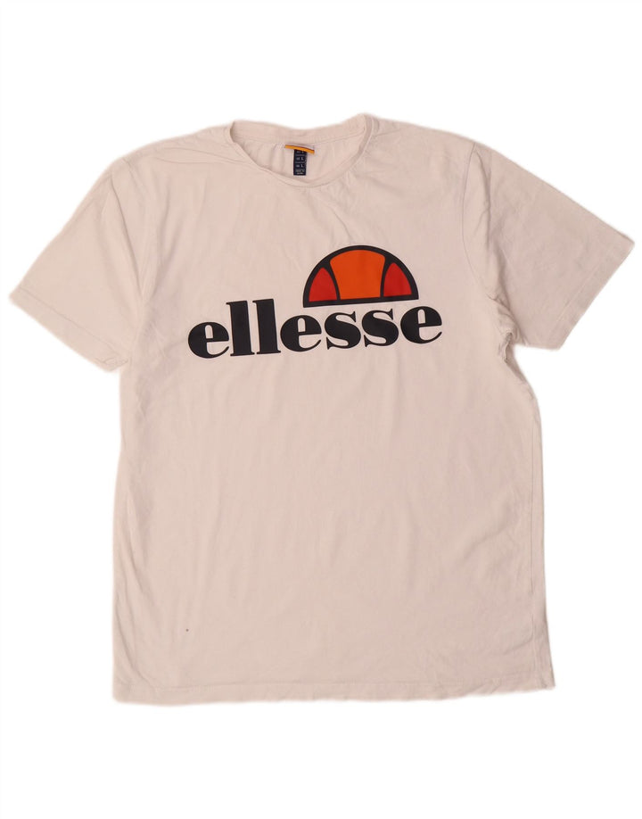 ELLESSE Мужская футболка с рисунком, большой белый хлопок
