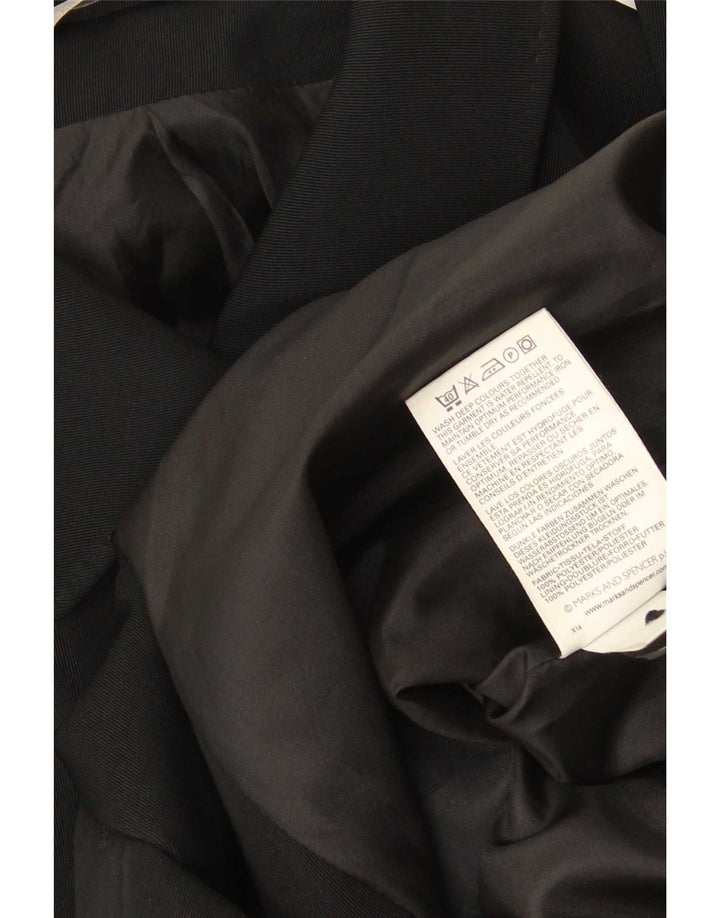 Женское пальто стандартного кроя Marks & Spencer UK 16, большой черный полиэстер