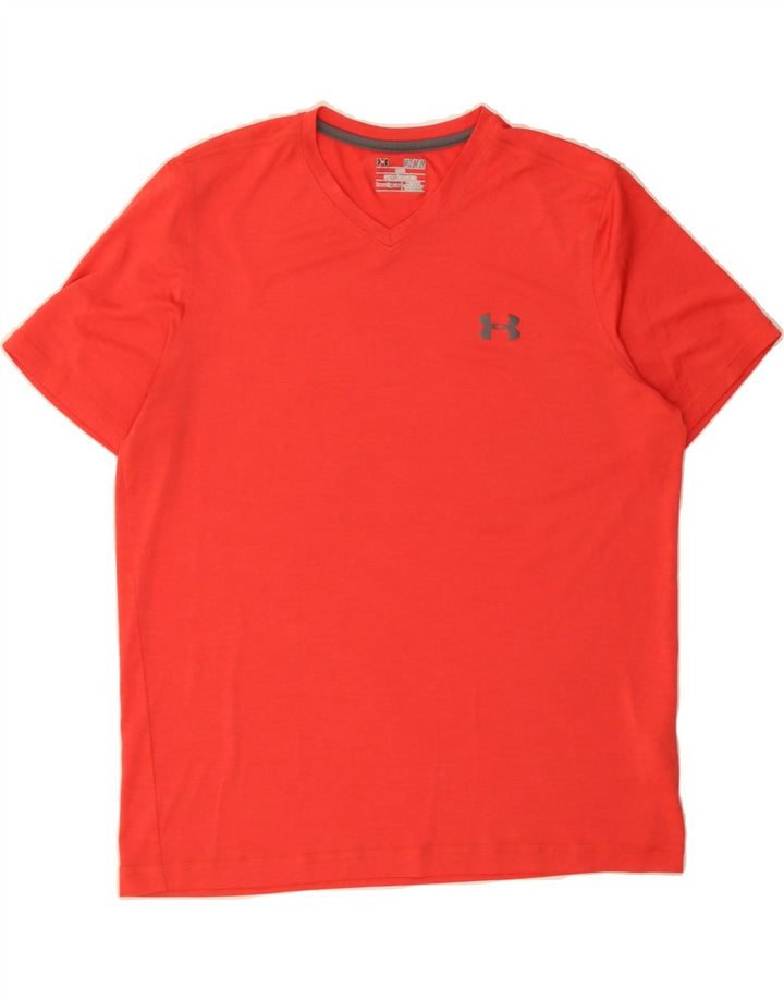 UNDER ARMOUR Mens Heat Gear T-Shirt Top Medium Red Polyester Vintage Under Armour and Second-Hand Under Armour from Messina Hembry 