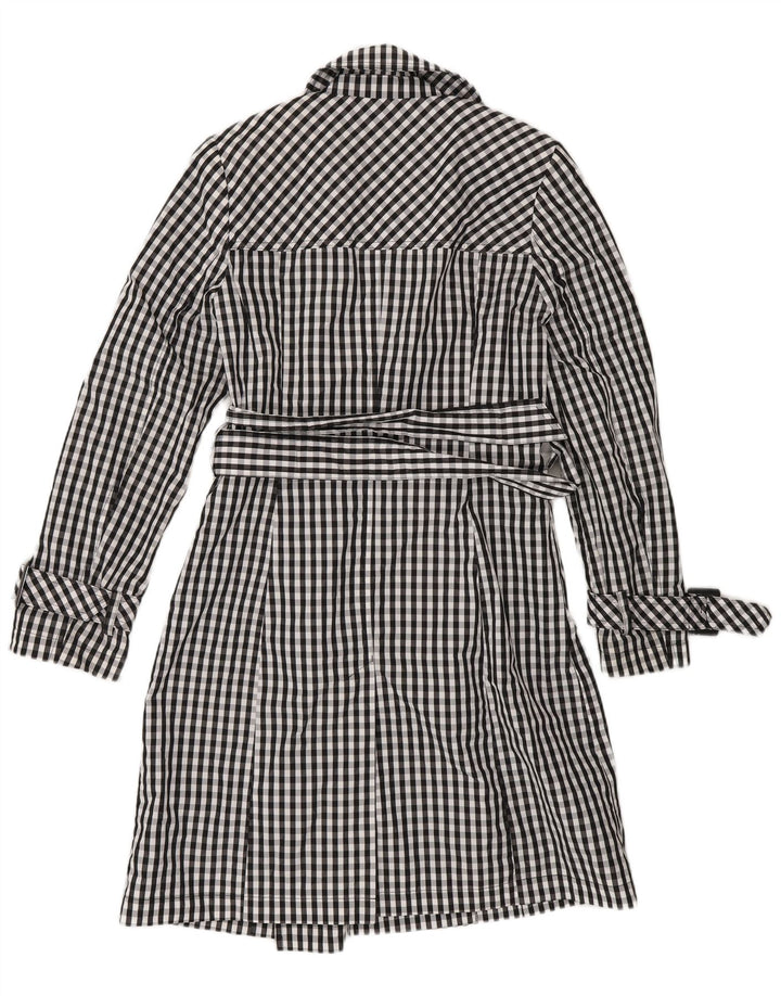 Женский тренч Laura Ashley UK 10, маленький темно-синий в мелкую клетку из полихлорида